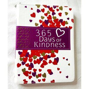 2024 365 Days of Kindness Faux Zippered Leather Cover Heart Design Motivational